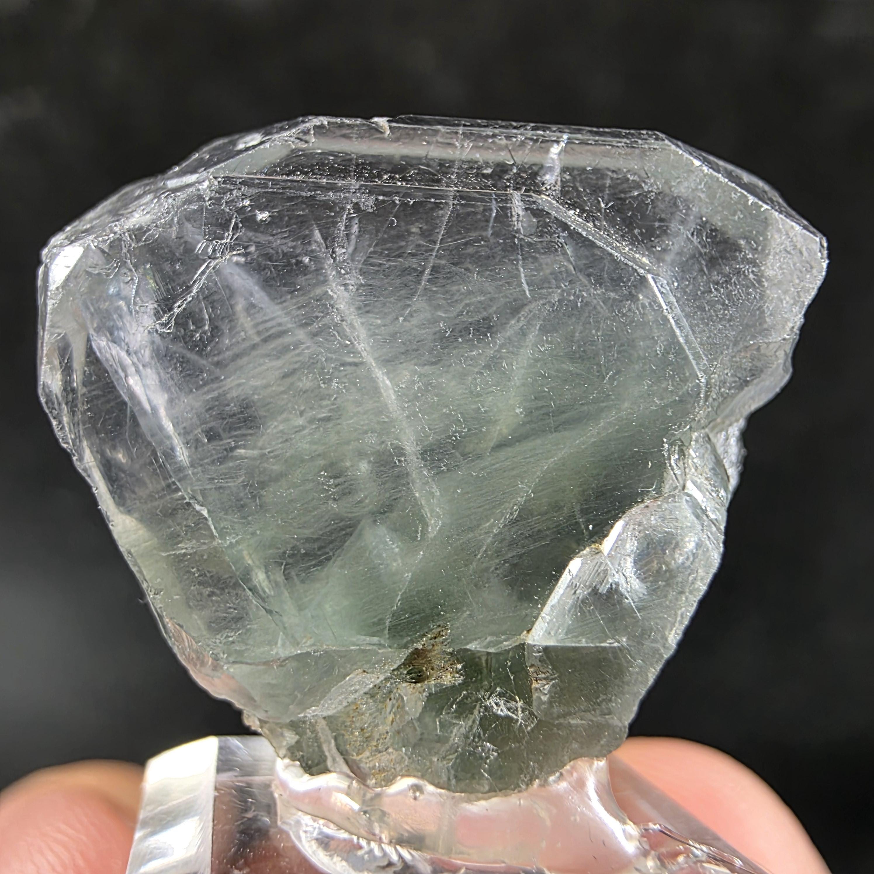 Tabular Apatite Crystal Specimen, Gemmy Green Pakistan Apatite, Thumbnail Collector Mineral
