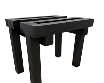 Heavy Duty Wood Plant Stand for Large Pots, Black Indoor Outdoor Furniture