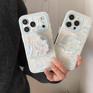 MagSafe Compatible Phone Case for iPhone 15/16/17 Pro Max, Clear Blue-Trim Cover with Unicorn Magnetic Grip, Shockproof Protective Case