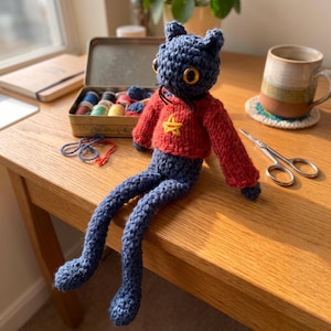 Margot the Cat Crochet Pattern Cute Cat Amigurumi PDF, Adorable Crochet Cat Doll, Kawaii Kitty Plush Pattern DIY Crochet Tutorial Crocheting