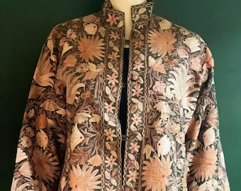 Large Kashmiri Embroidery Short Coat,Holiday Season Jacket,Warm Christmas gifts,cocktail dress overcoat, Warm Unisex Coats, Bohemian jackets