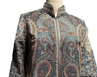 Small,Medium Long coat,Multicolored Jacket for Spring,Summer, Kashmiri Kani Woolen Jacket,Mothers day gifts,Evening topcoat,Bohemian jackets