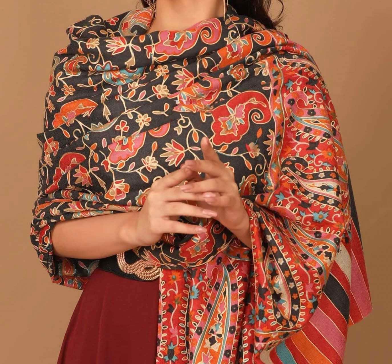 kashmiri kalamkari shawl