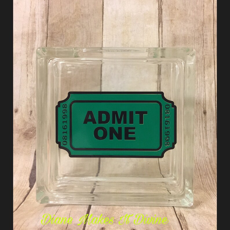 Glass Block Personalized Ticket Stub Display ticket stub Etsy