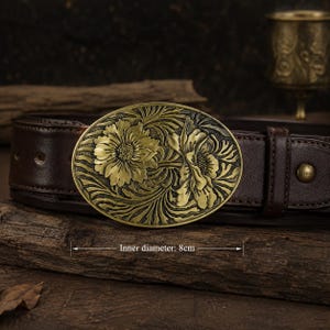 Peony Belt Buckle - Etsy display picture 3