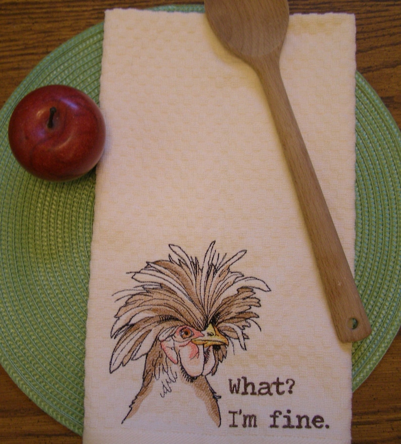 Hand Towel Dish Towel Embroidered Towel Chicken Stress, Personalized Towel Funny Towel Flour Sack Towel Tea Towel Kitchen Towel