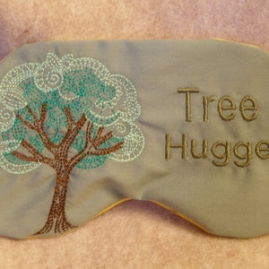 Embroidered Tree Eye Mask: Handmade Cotton Sleep Mask