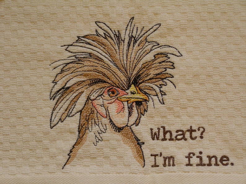 Hand Towel Dish Towel Embroidered Towel Chicken Stress, Personalized Towel Funny Towel Flour Sack Towel Tea Towel Kitchen Towel