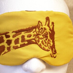 Embroidered Eye Mask, Sleeping, Cute Sleep Mask for Kids, Adults, Sleep Blindfold, Slumber Mask, Eye Shade, Giraffe Design, Travel Handmade image 3