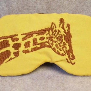 Giraffe Embroidered Sleep Mask, Giraffe Embroidered Eye Mask, Giraffe Design, Giraffe Eye Mask, Giraffe Sleep Mask, Embroidered Mask