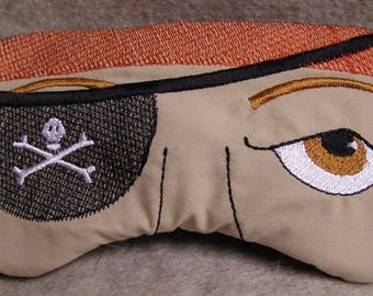 Pirate Eye Mask, Pirate Sleep Mask, Embroidered Eye Mask, Kid Eye Mask, Adult Eye Mask,  Mens Eye Mask , Handmade, Fathers Day, Personalized