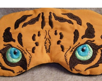 Embroidered Eye Mask for Sleeping, Cute Sleep Mask, Cat Mask, Tiger, Sleep Blindfold, Eye Shade, Tiger Slumber Mask, Tiger Design, Handmade