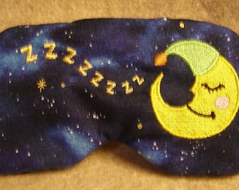 Embroidered Eye Mask for Sleeping, Cute Sleep Mask, Sleep Blindfold, Eye Shade, Slumber Mask,Moon Design, Sleep Design, Handmade