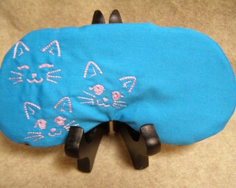Embroidered Eye Mask for Sleeping, Sleep, Blindfold, Kitty, Cat, Cat Face, Personalize, Kids Mask Handmade