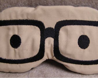 Embroidered Eye Mask, Sleeping, Cute Sleep Mask, Sleep Blindfold, Slumber Mask, Eye Shade, Eye Glasses Design, Handmade