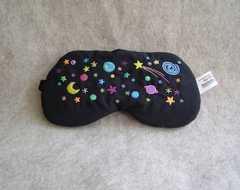Galaxy Dreams Sleep Mask – Embroidered Space Eye Mask, Starry Night Mask, Celestial Gift for Relaxation & Sleep, Embroidered Sleep Mask