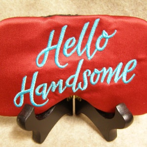 Embroidered Eye Mask for Sleeping, Sleep, Blindfold, Handsome, Romantic, Satin, Handmade