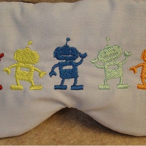 Embroidered Robot Eye Mask: Kids & Adults Slumber Mask