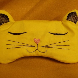 Embroidered Sleep Mask, Eye Mask Sleep, Sleep Mask, Blindfold, Eye Shade, Kitty Sleep Mask, Eye Mask, Slumber Mask, Cat Mask, Personalize