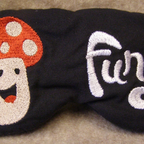 Embroidered Eye Mask, Sleep, Sleeping, Cute Sleep Mask, Mushroom Design, Sleep Blindfold, Slumber Mask, Eye Shade, Fungi Design, Handmade