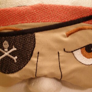 Pirate Eye Mask, Pirate Sleep Mask, Embroidered Eye Mask, Kid Eye Mask, Adult Eye Mask, Mens Eye Mask , Handmade, Fathers Day, Personalized image 2