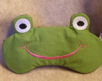 Frog Embroidered Eye Mask, Frog Embroidered Sleep Mask, Frog Eye Mask, Frog Sleep Mask, Frog Mask, Embroidered Mask, Custom Eye Mask