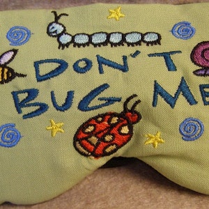 Embroidered Eye Mask, Bugs, Sleeping, Cute Sleep Mask for Kids or Adults, Sleep Blindfold, Slumber Mask, Bugs Design, Sleep Shade, Handmade image 1