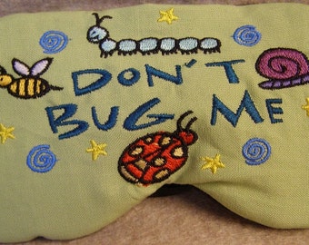 Embroidered Eye Mask, Bugs, Sleeping, Cute Sleep Mask for Kids or Adults, Sleep Blindfold, Slumber Mask, Bugs Design, Sleep Shade, Handmade