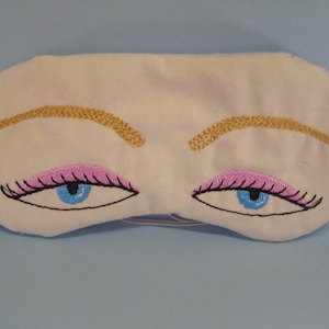 Embroidered Eye Mask, Sleeping, Cute Sleep Mask for Kids or Adults, Sleep Blindfold, Slumber Mask, Eyes Design, Eye Shade, Travel, Handmade
