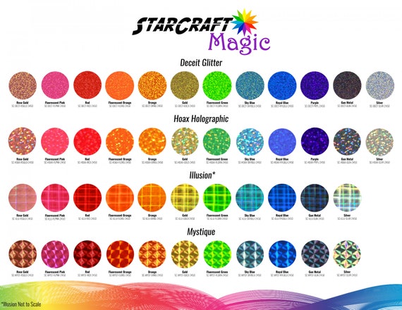 Starcraft Magic Adhesive Vinyl, Permanent Vinyl, Craft, Deceit Glitter,  Glossy, Starcraft Spectrum, Glitter Vinyl, Sparkle, Rainbow, Holo 