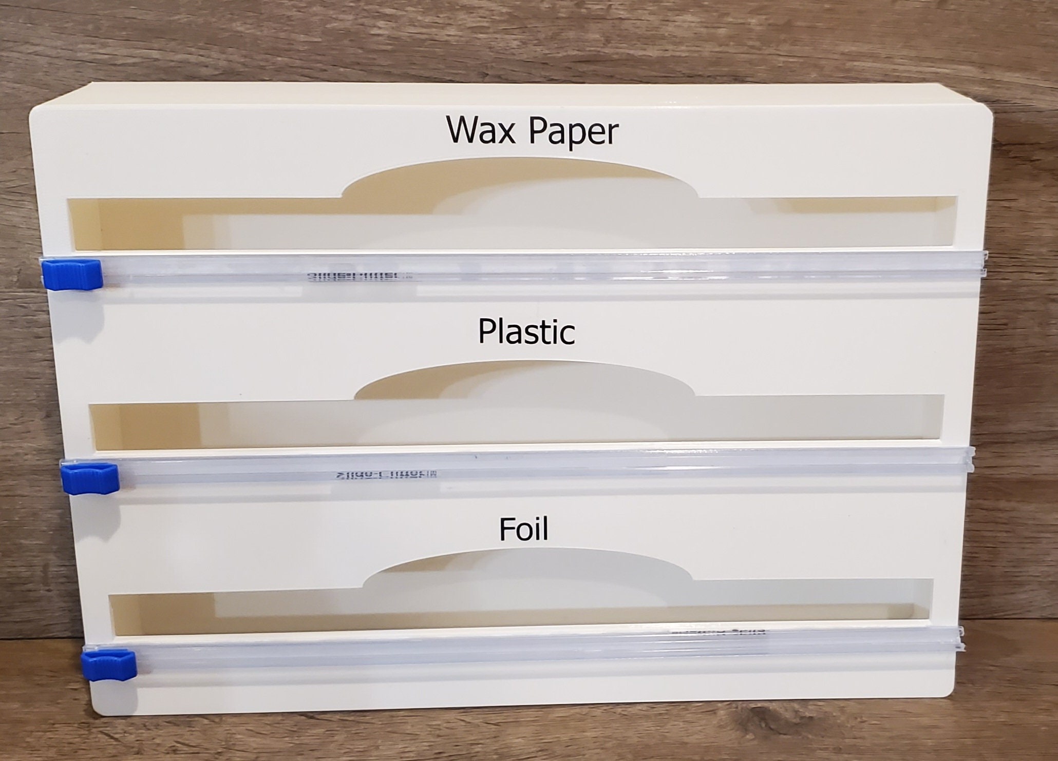 Organizador 3 en 1 de papel de aluminio, papel encerado y plástico