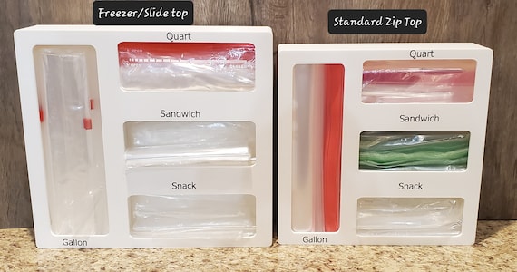 Bag Storage Organizer Box Acrylic Clear Bag Organizer Bag Dispenser Holder  for Gallon Quart Sandwich And