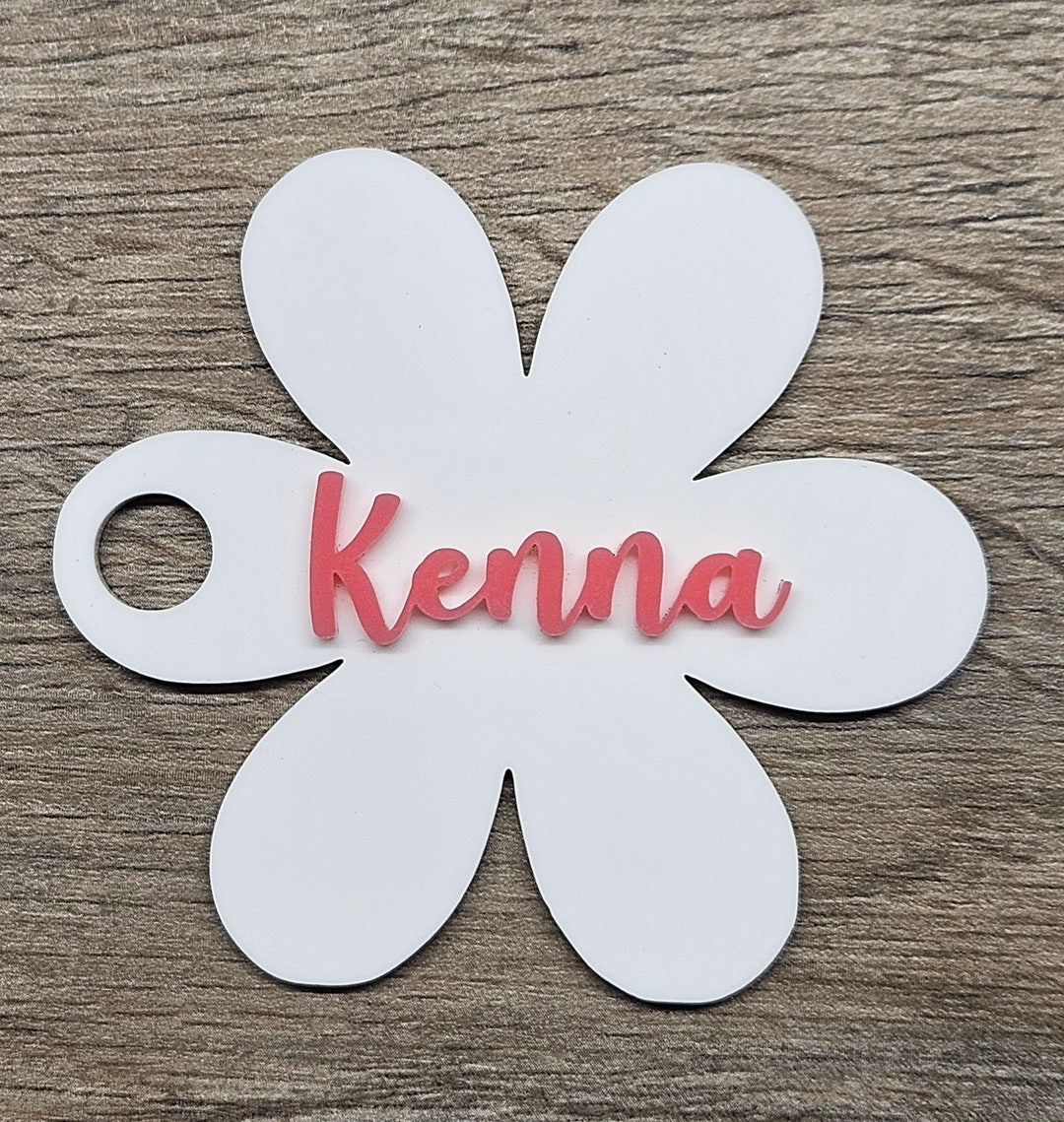 Daisy Tumbler Topper, Name Tag, Tumbler Tag, Flower, Personalized ...