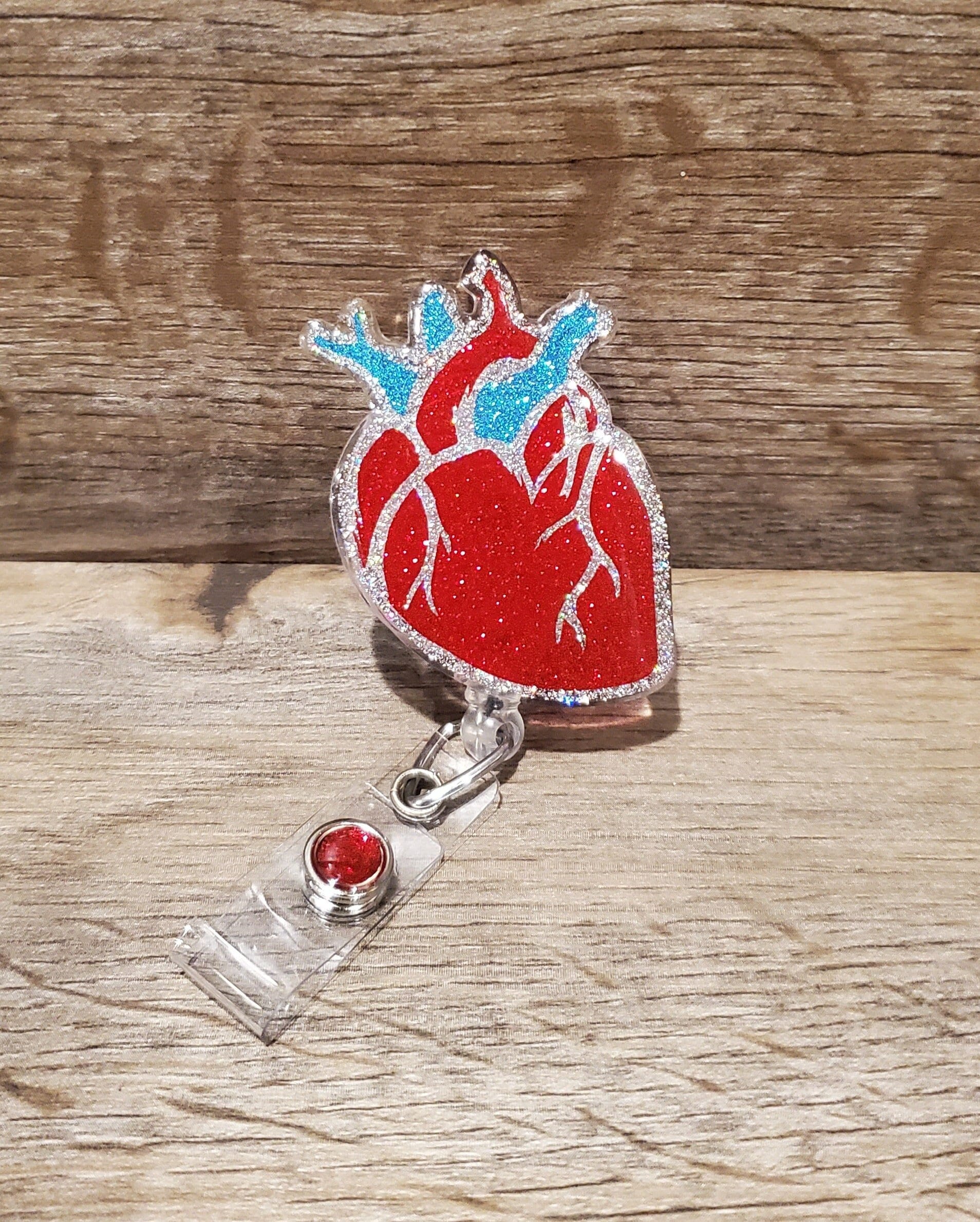 Buy Anatomical Heart Badge Reel, Cardiac, Nurse, Sparkles, Heart