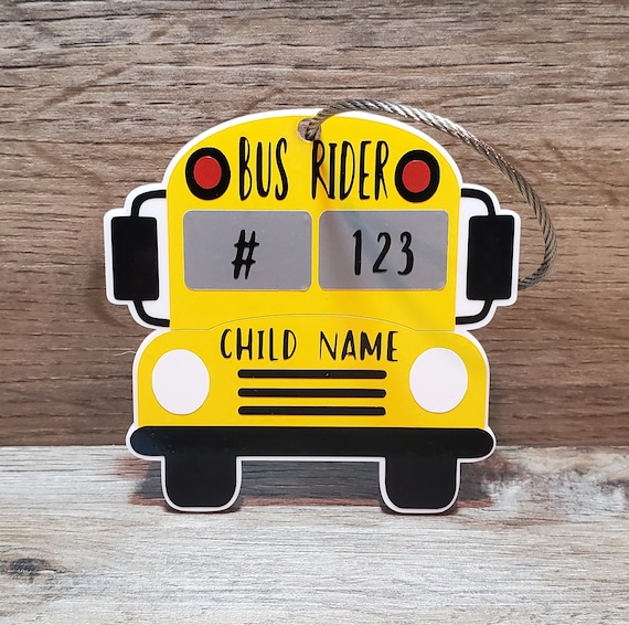 Bus Rider Backpack Tag Book Bag Name Tag Bus Number