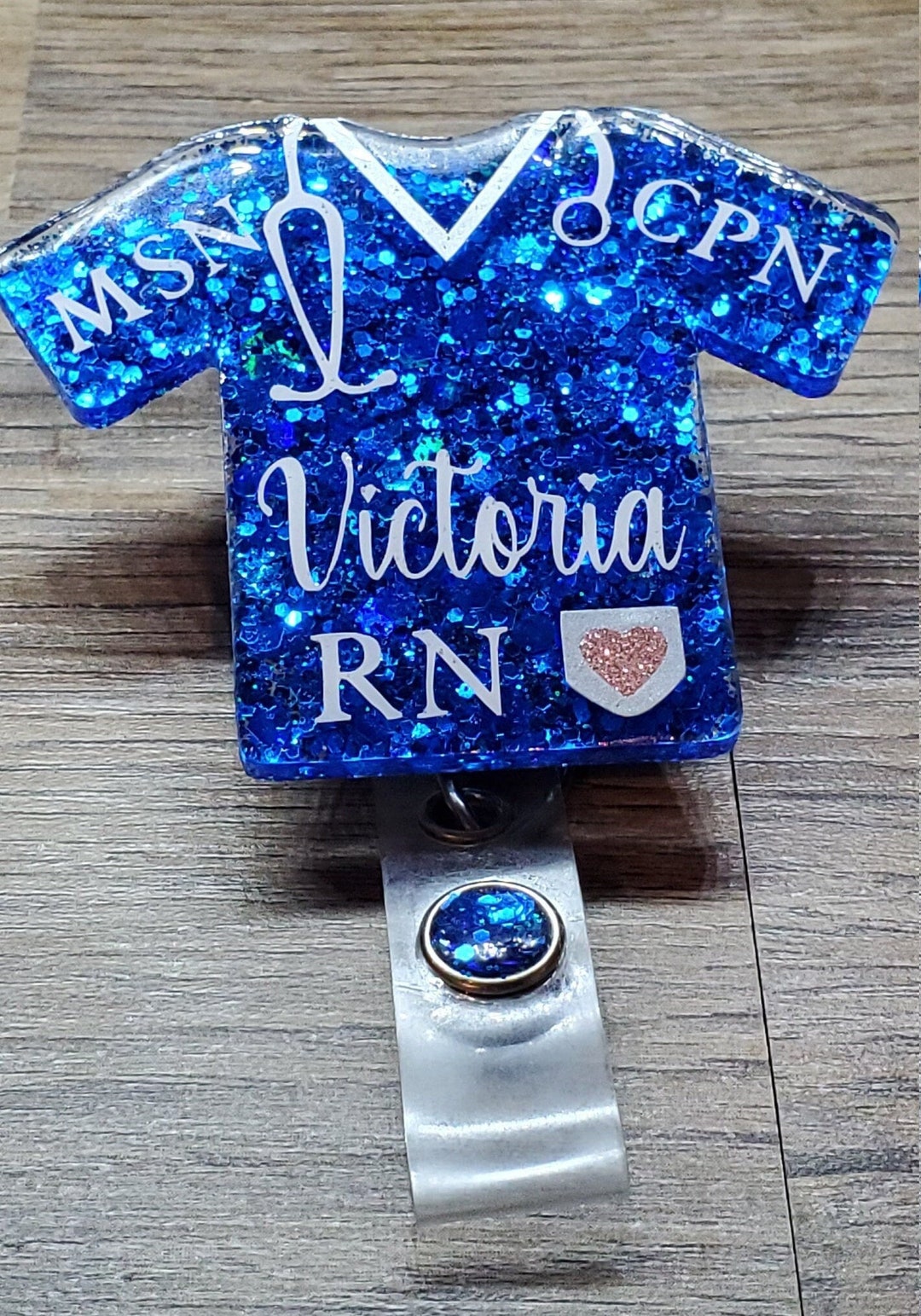 Nurse Scrub Top Badge Reel, RN, Scrub Life, Custom Badge, Retractable Badge Reel