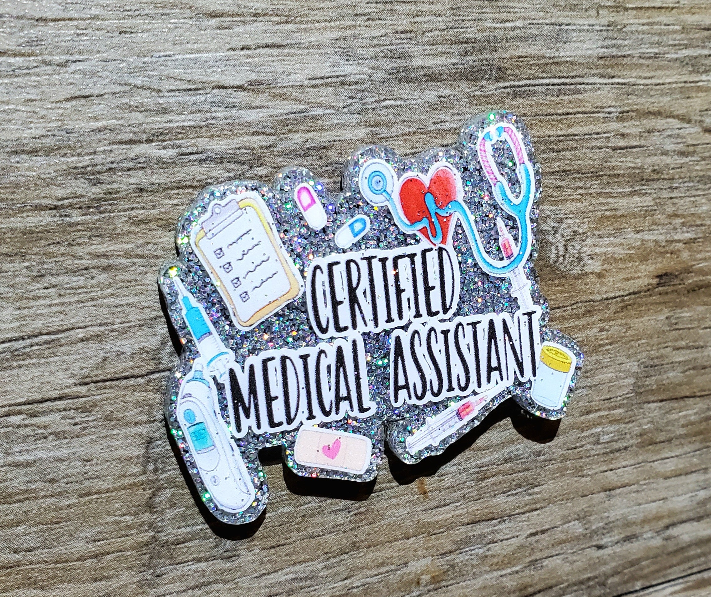 Anesthesia Tech Badge Reel, Holographic Glitter, Medical, Custom Badge,  Retractable Badge Reel, Interchangeable Badges, Custom Acrylic 