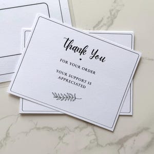 Thank You Cards for Small Business | Order Insert Cards | Minimal Black and White Packaging Inserts