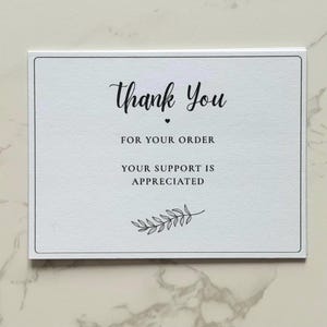 Tarjetas de agradecimiento para pequeñas empresas / Tarjetas de inserción de pedidos / Tarjetas de embalaje minimalistas en blanco y negro