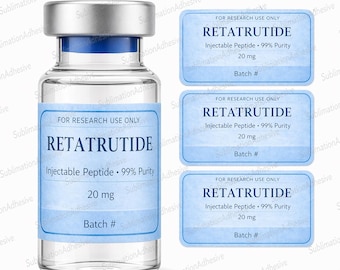 Etiquetas personalizables para viales de péptidos (impermeables, 1 unidad = 14 etiquetas)
