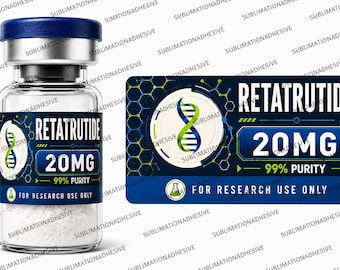Etiquetas personalizables para viales de péptidos de 3 ml (resistentes al agua, 1 unidad = 14 etiquetas)