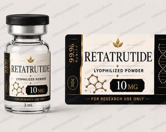 Etiquetas personalizables para viales de péptidos (impermeables, 1 unidad = 14 etiquetas)