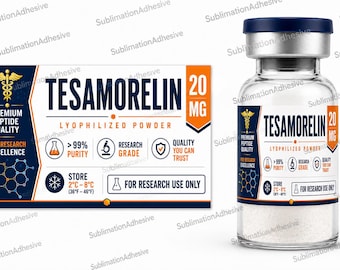 Etiquetas personalizables para viales de péptidos de 3 ml (resistentes al agua, 1 unidad = 14 etiquetas)
