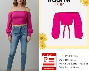Rosita Top Sewing Pattern | Top PDF Digital Download | A0 A4 US Letter Formats