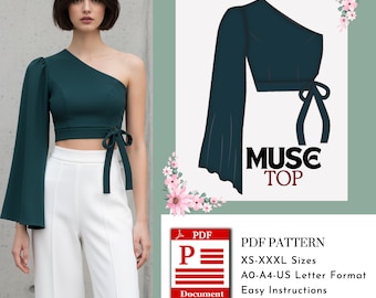 Muse Top Sewing Pattern | Top PDF Digital Download | A0 A4 US Letter Formats