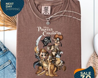 Comfort Color® Vintage Pirates of The Caribbean Disney Shirt | Mickey Pirates Shirt | Disneyworld Trip Shirt | Disney Retro Pirate Mouse