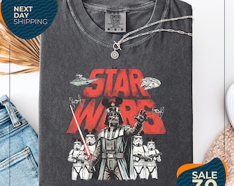 Comfort Color® Retro Disney Star Wars Mashup Shirt | Darth Vader And Stormtrooper Mickey Ears Tee | Vintage Sci Fi Fan Tee | Disney Trip
