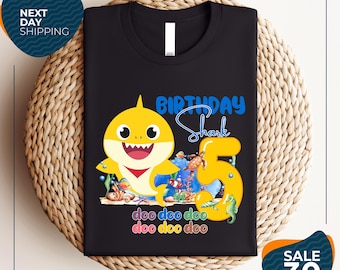 Custom Baby Shark Family Matching Shirts | Birthday Girl Boy Shirt | Baby Shark Birthday Outfit | Custom Toddler Youth Birthday Party Shirt