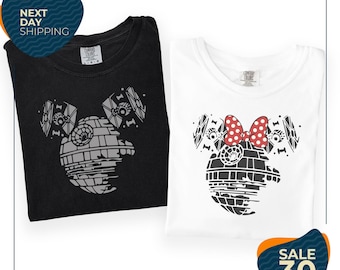 Comfort Color® Star Wars Disney Shirt | Mickey Death Star Shirt | Minnie & Mickey Death Star Shirt | Star Wars Couple Shirt | Disney