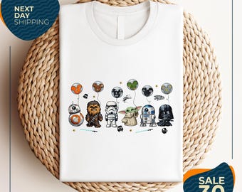 Star Wars Character Shirt | Star Wars Disney Balloon Tee | Star Wars gift Shirt | Star War shirt | Baby Yoda | Star war Disneyland Vacation